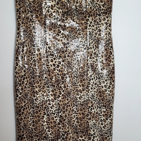 Sue Wong Leopard Sequin Cocktail Dress - Picture 12 of 14